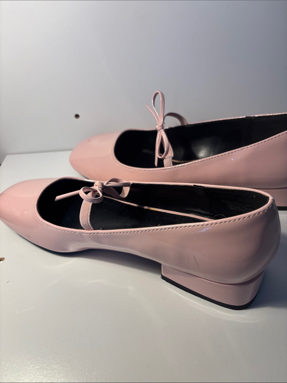 Madden Girl Blush Patent Mary Jane Flats with Bow Strap - Picture 2 of 4